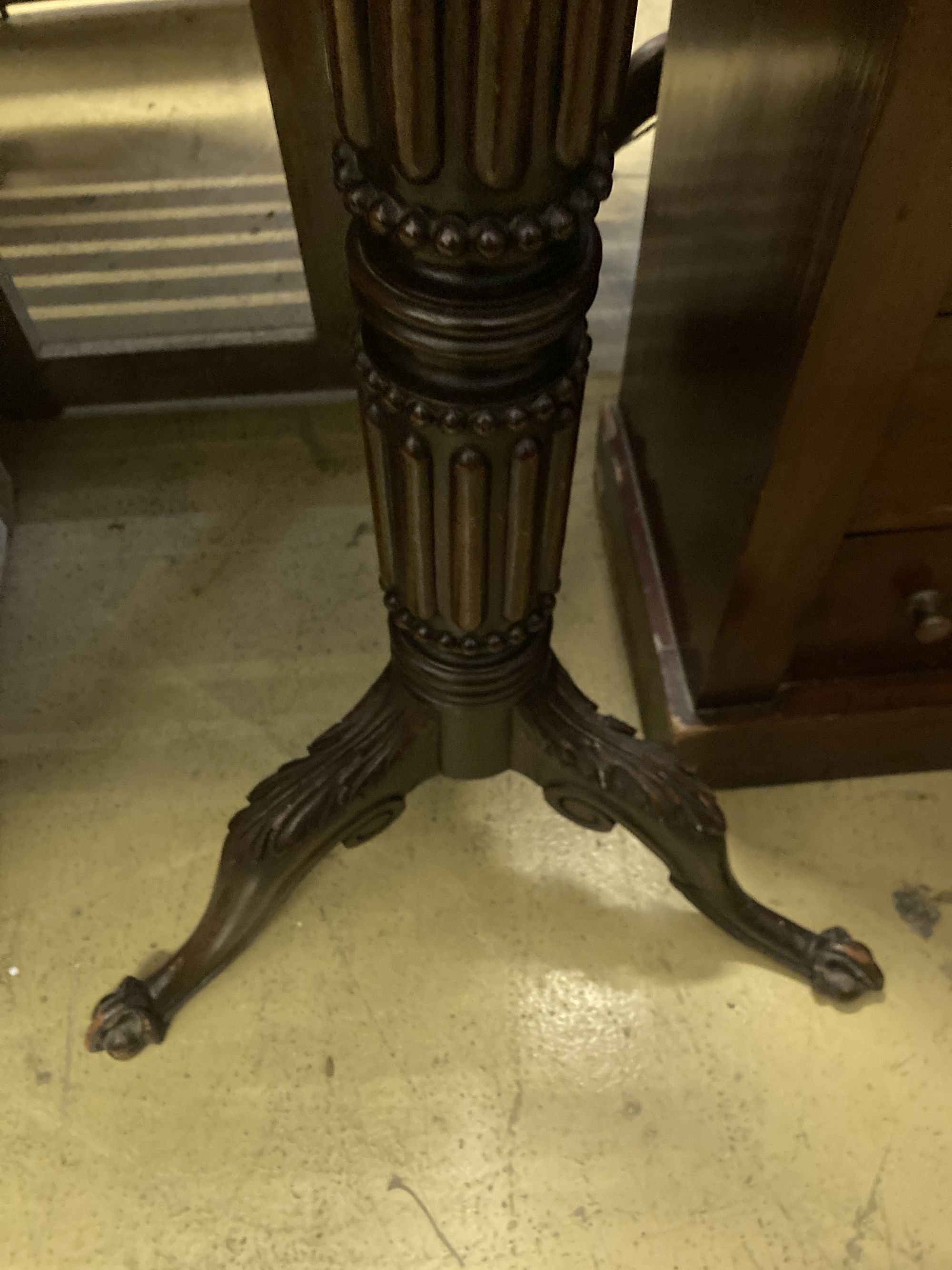 An Edwardian mahogany torchere, height 126cm